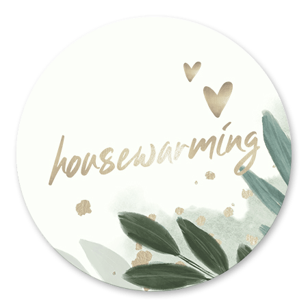 Housewarming botanisch met gouden hartjes